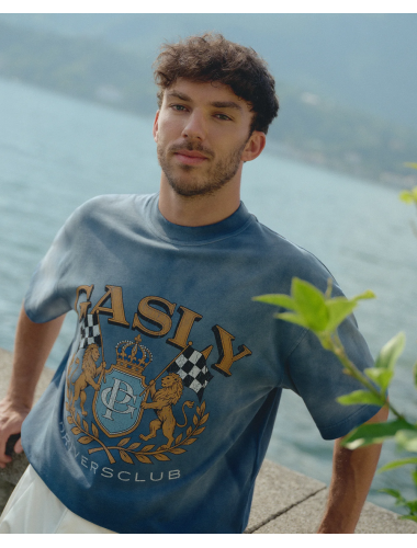 Gasly Crest Sunfaded Blue Tee