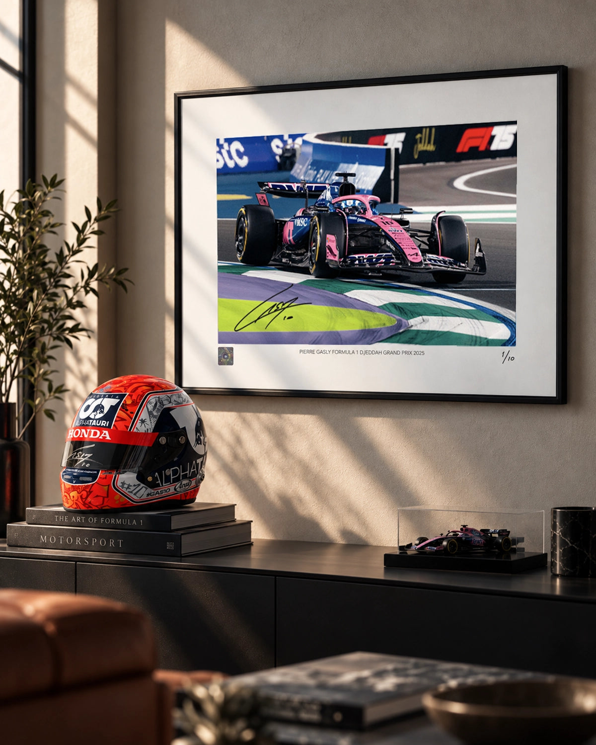 Pierre Gasly — Jeddah Street Circuit 2025 · Gesigneerde Gelimiteerde Kunstprint