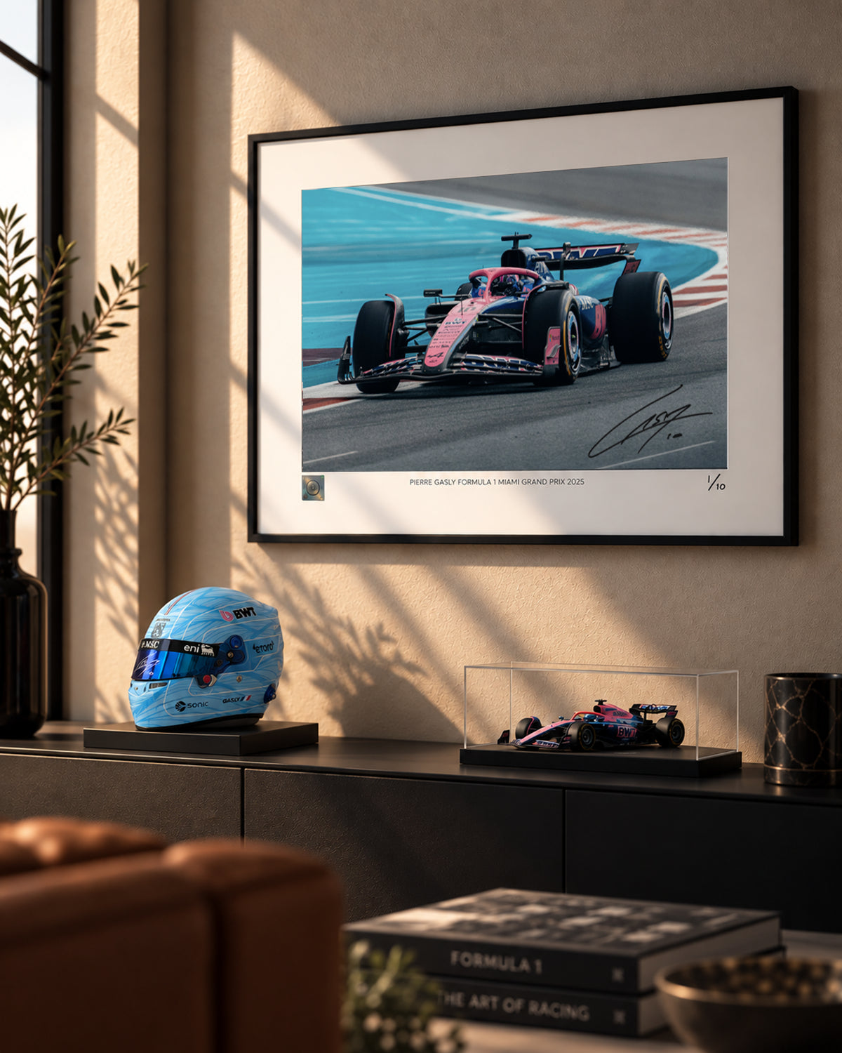 Pierre Gasly — Miami Grand Prix 2025 · Gesigneerde Gelimiteerde Kunstprint