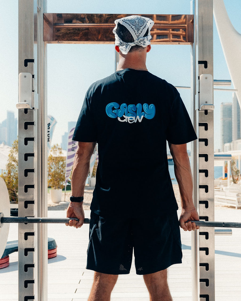 Black Gasly Crew tee, back view — official Pierre Gasly F1 merchandise