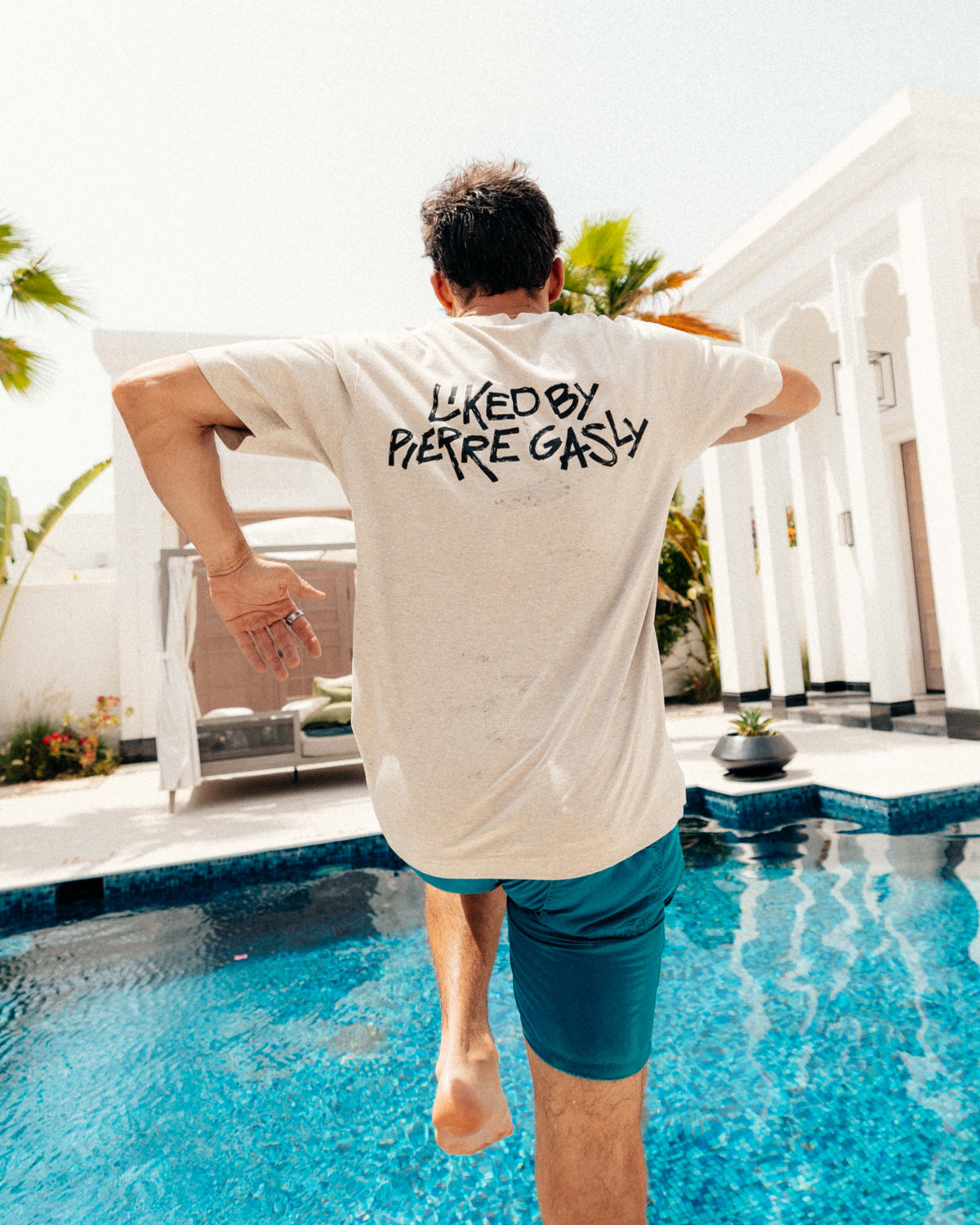 White Liked by Pierre Gasly tee — official Pierre Gasly F1 merchandise