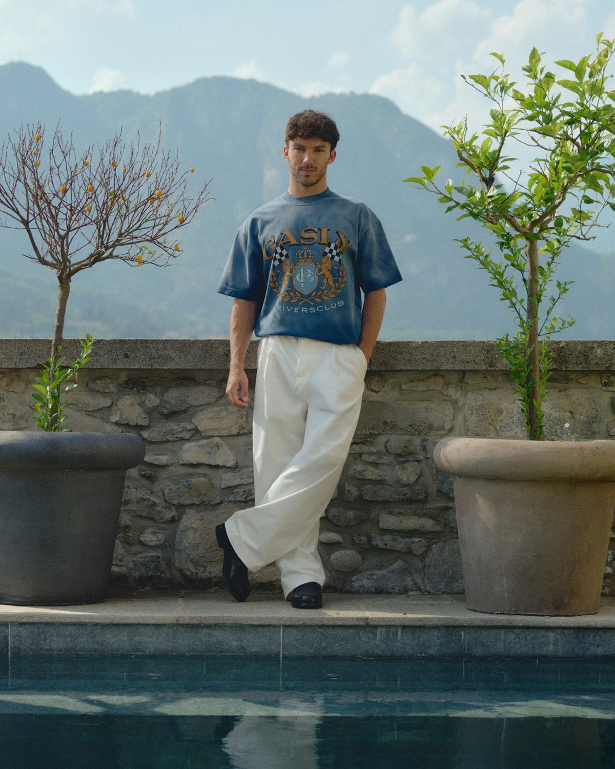 GASLY CREST SUNFADED BLUE TEE